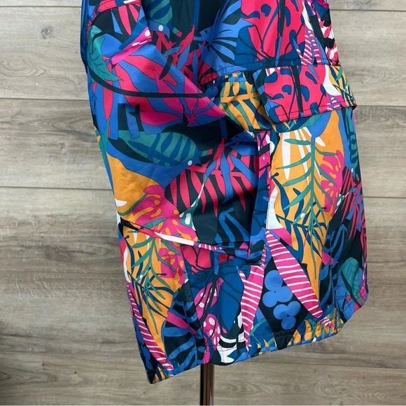 SOLD! Lauren James Hooded Rain Jacket Pullover Windbreaker Multicolored Floral - Picture 11 of 12